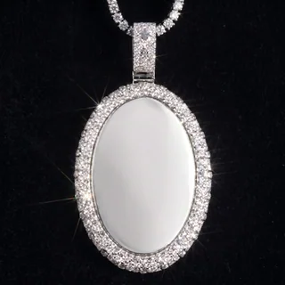 Oval Halo picture pendant style